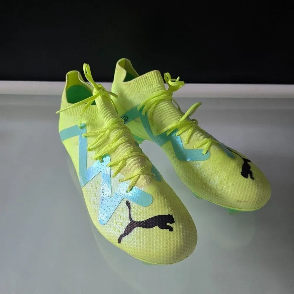 Puma Mens Sz 10 Future Pro FG/AG Soccer Cleats 107171-03 Neon Yellow Peppermint